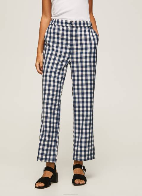 Pepe Jeans Straight Gingham Checkered Trousers Women Multi Z22X290
