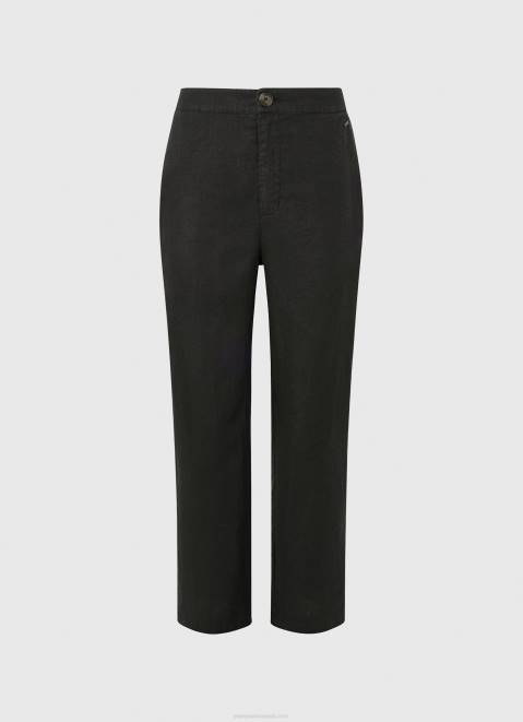Pepe Jeans Straight Trousers In Flowy Fabric Women Black Z22X291