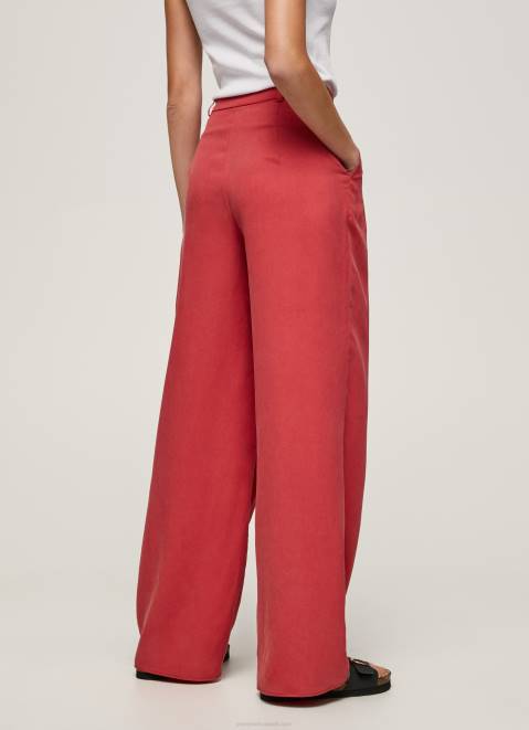 Pepe Jeans Wide Pleated Trousers Women Studio Red Z22X289