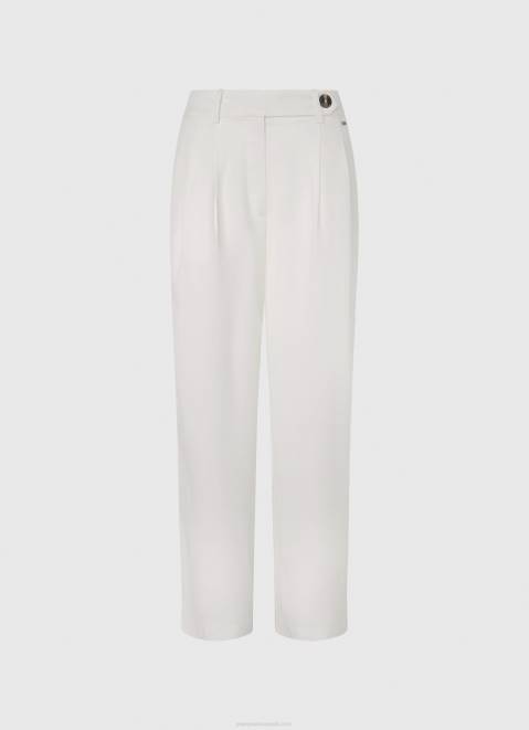 Pepe Jeans Wide Pleated Trousers Women White Z22X288