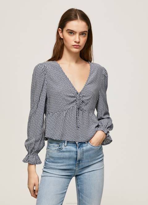 Pepe Jeans All Over Logo Printed Blouse Women Multi Z22X364