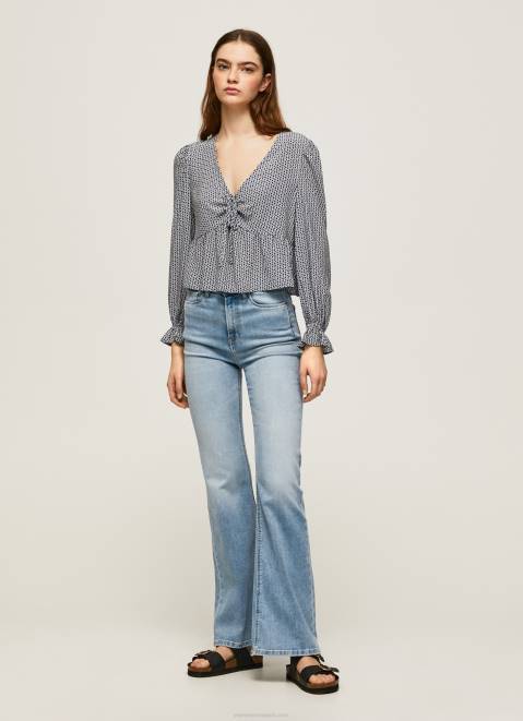 Pepe Jeans All Over Logo Printed Blouse Women Multi Z22X364