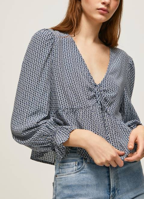Pepe Jeans All Over Logo Printed Blouse Women Multi Z22X364