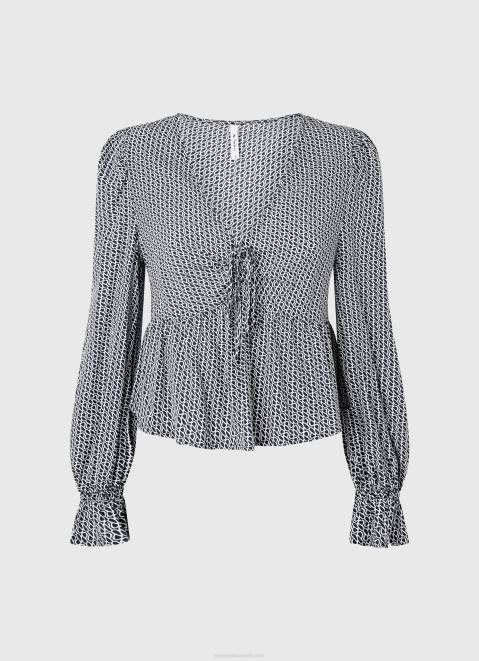 Pepe Jeans All Over Logo Printed Blouse Women Multi Z22X364