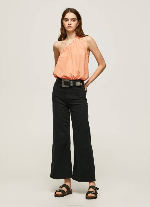 Pepe Jeans Asymmetrical Neckline Top Women Peach Z22X355