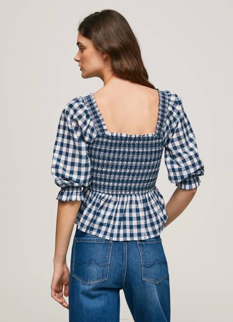 Pepe Jeans Checkered Print Cropped Fit Top Women Multi Z22X370