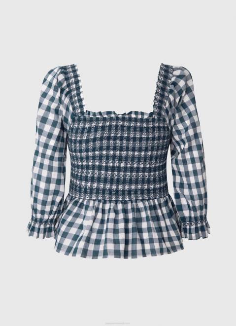 Pepe Jeans Checkered Print Cropped Fit Top Women Multi Z22X370