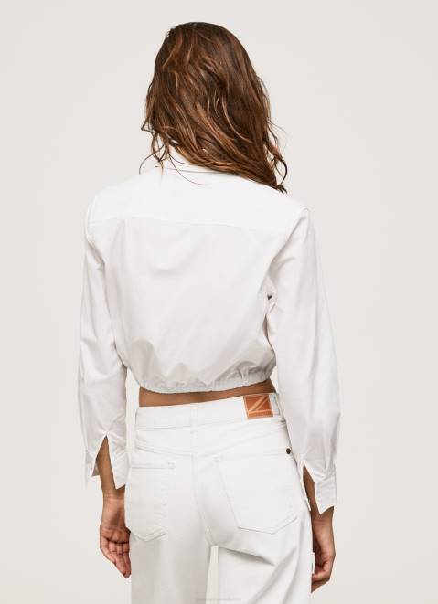 Pepe Jeans Cropped Fit Poplin Shirt Women White Z22X361