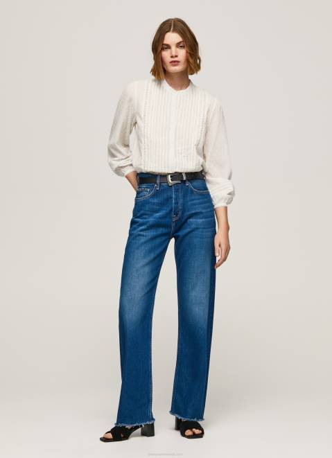 Pepe Jeans Embroidered Cotton Dobby Blouse Women White Z22X343