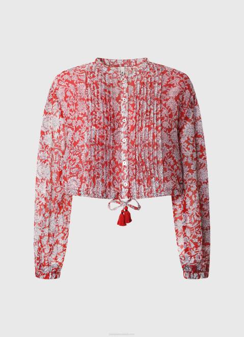 Pepe Jeans Floral Print Cropped Fit Blouse Women Multi Z22X363