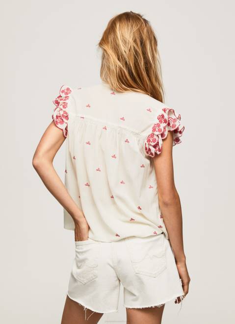 Pepe Jeans Mao Blouse Embroidered Details Women Multi Z22X322