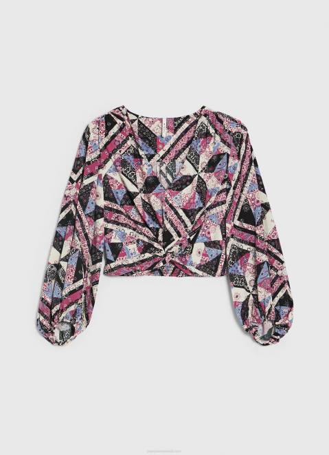 Pepe Jeans Paisley Print Cropped Fit Top Women Multi Z22X377