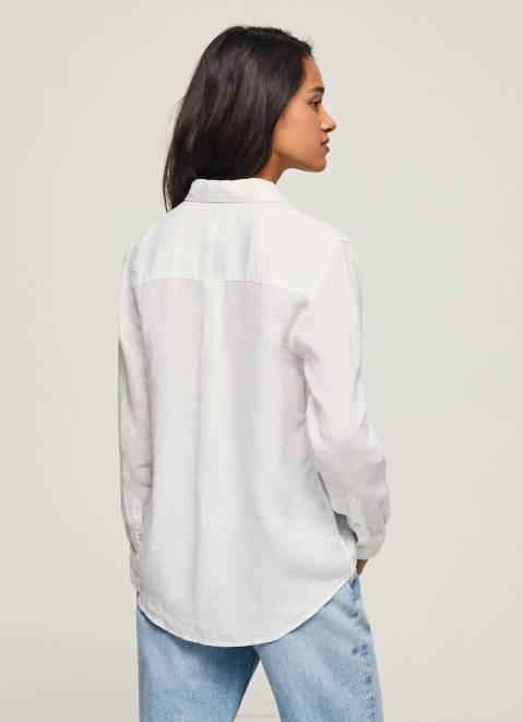 Pepe Jeans Plain Regular Fit Shirt Women White Z22X333