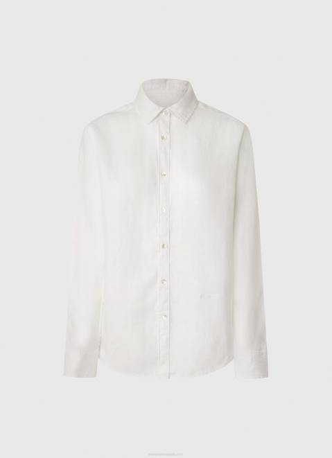Pepe Jeans Plain Regular Fit Shirt Women White Z22X333