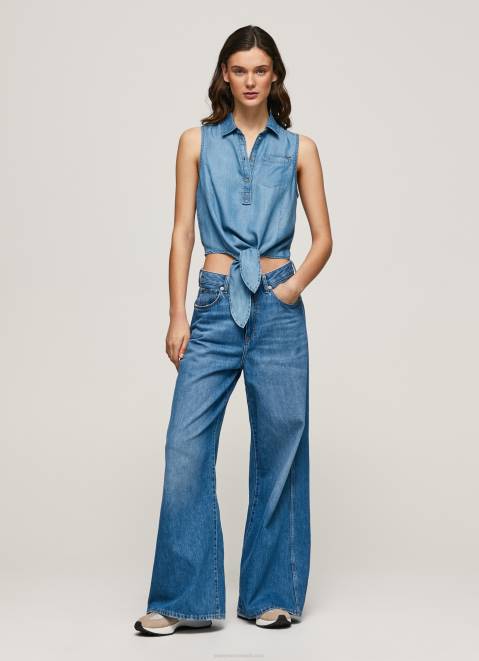 Pepe Jeans Regular Fit Sleeveless Shirt Women Denim Z22X368