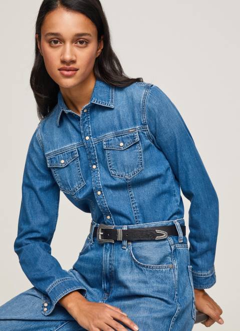 Pepe Jeans Slim Fit Denim Shirt Women Denim Z22X320