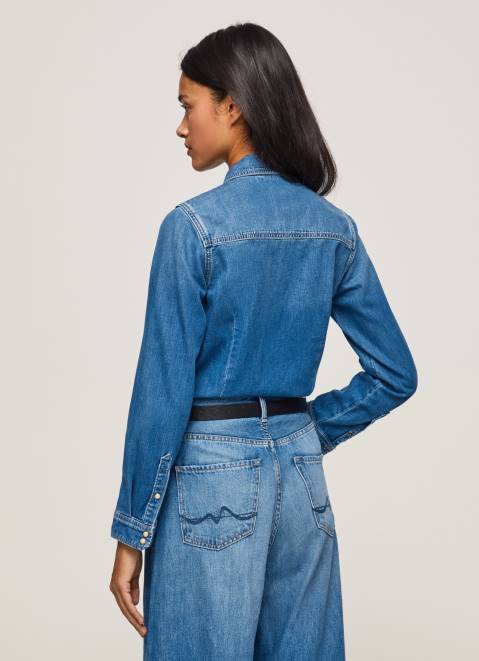 Pepe Jeans Slim Fit Denim Shirt Women Denim Z22X320