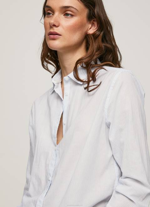 Pepe Jeans Striped Cotton Voile Shirt Women Bay Z22X324