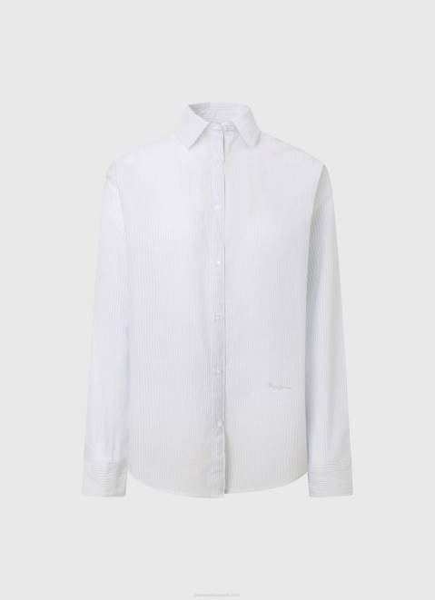 Pepe Jeans Striped Cotton Voile Shirt Women Bay Z22X324