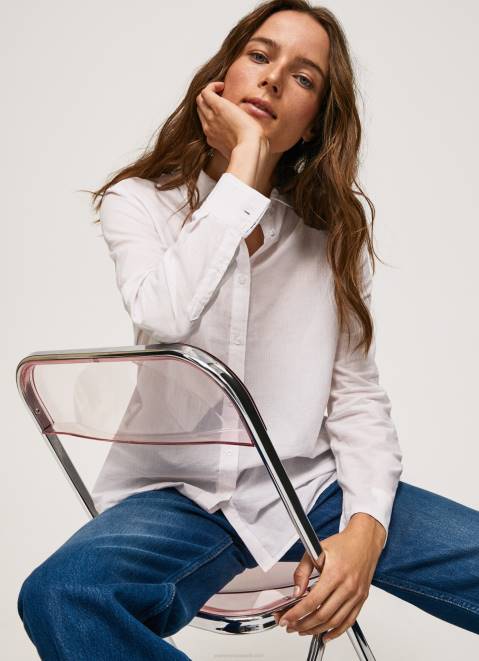 Pepe Jeans Striped Cotton Voile Shirt Women Soft Pink Z22X323