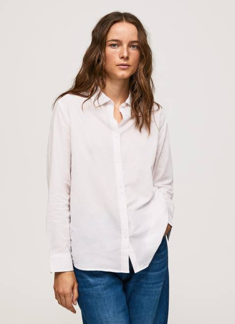 Pepe Jeans Striped Cotton Voile Shirt Women Soft Pink Z22X323