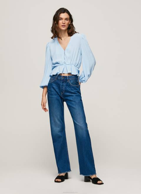 Pepe Jeans V-Neck Cropped Fit Top Women Bay Z22X326