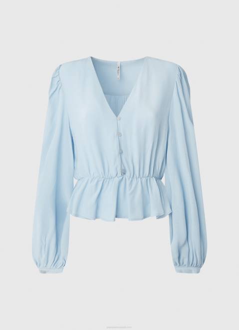 Pepe Jeans V-Neck Cropped Fit Top Women Bay Z22X326