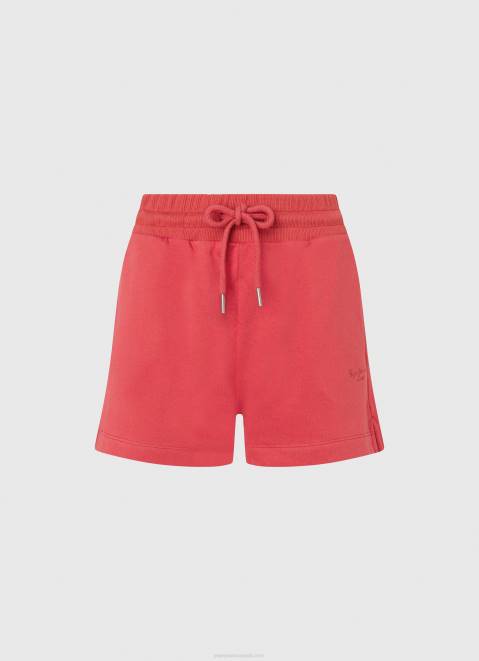 Pepe Jeans Adjustable Waist Cotton Shorts Women Studio Red Z22X516