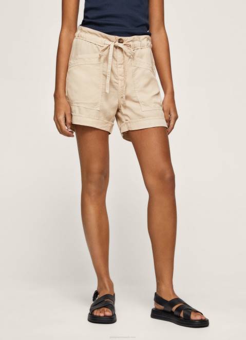 Pepe Jeans Adjustable Waist Shorts Women Stone Z22X525