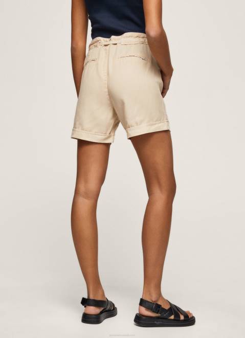 Pepe Jeans Adjustable Waist Shorts Women Stone Z22X525