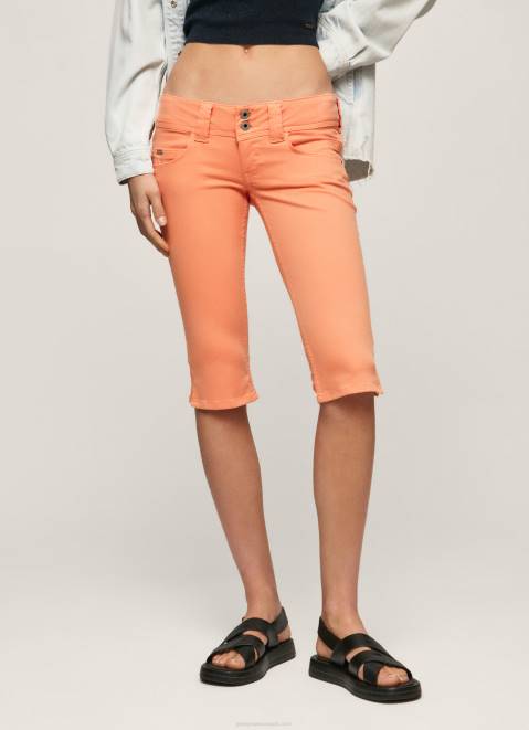 Pepe Jeans Cropped Fit Denim Shorts Women Peach Z22X528