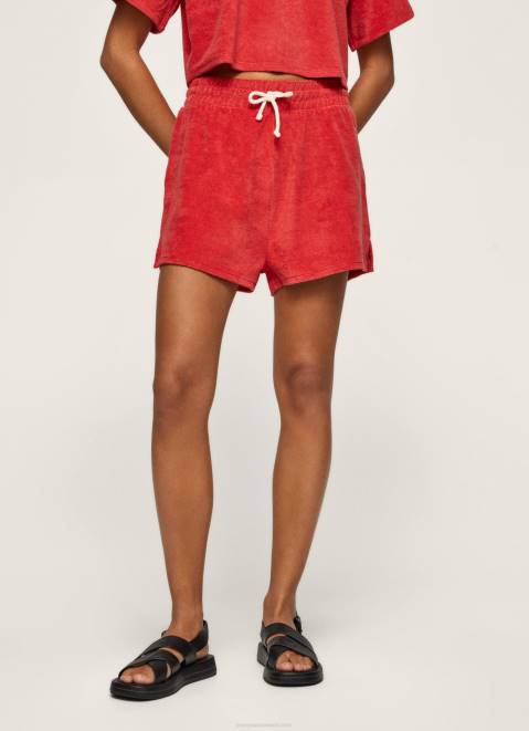Pepe Jeans Embroidered Logo Sporty Shorts Women Studio Red Z22X531