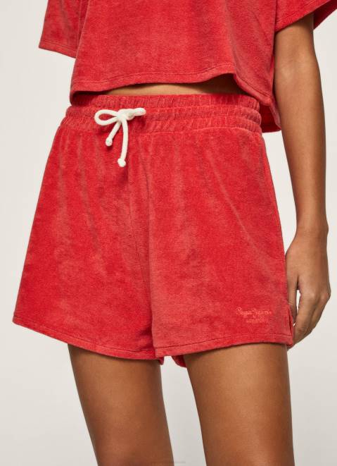 Pepe Jeans Embroidered Logo Sporty Shorts Women Studio Red Z22X531
