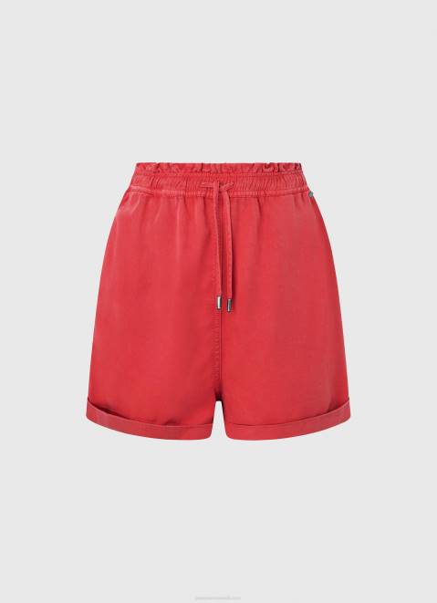 Pepe Jeans Paper Bag Fit Shorts Women Studio Red Z22X533