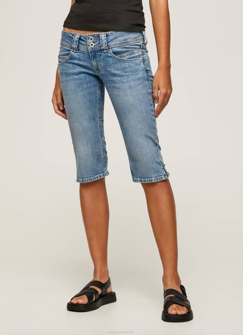 Pepe Jeans Regular Fit 3/4 Denim Shorts Women Denim Z22X508