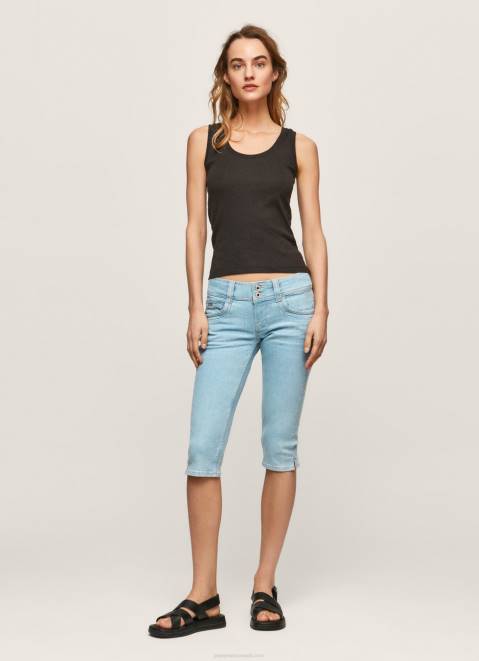 Pepe Jeans Regular Fit 3/4 Denim Shorts Women Denim Z22X520