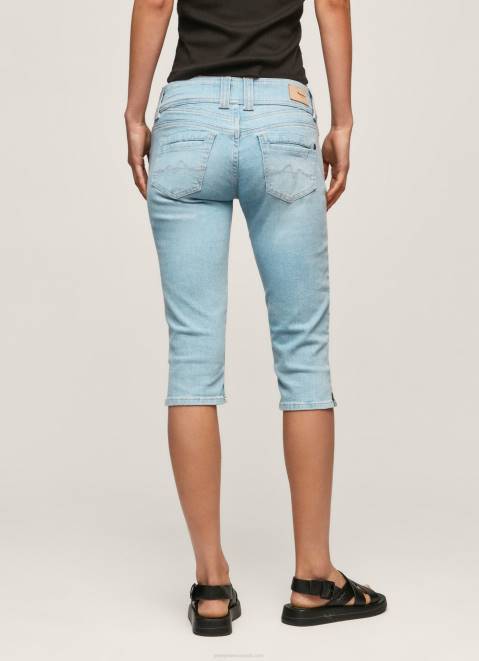 Pepe Jeans Regular Fit 3/4 Denim Shorts Women Denim Z22X520