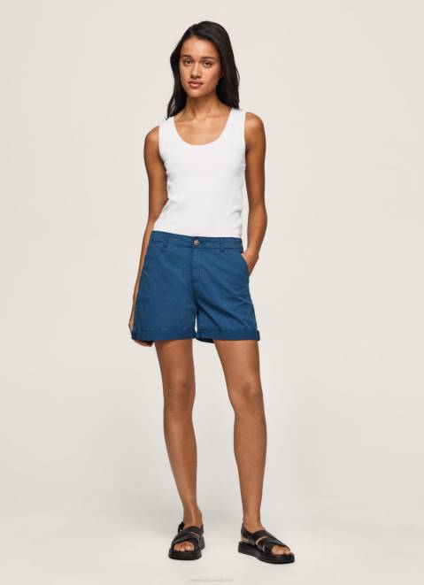 Pepe Jeans Regular Fit Chino Shorts Women Ocean Z22X523