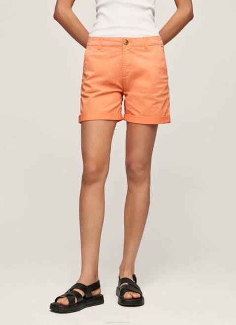 Pepe Jeans Regular Fit Chino Shorts Women Peach Z22X522