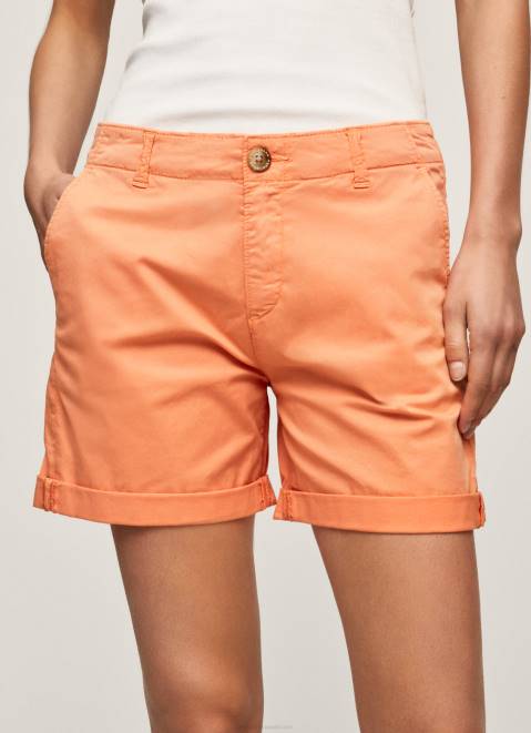 Pepe Jeans Regular Fit Chino Shorts Women Peach Z22X522