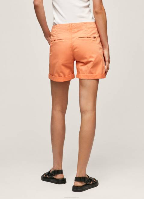 Pepe Jeans Regular Fit Chino Shorts Women Peach Z22X522
