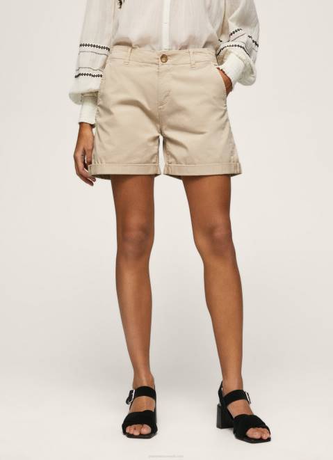 Pepe Jeans Regular Fit Chino Shorts Women Stone Z22X524