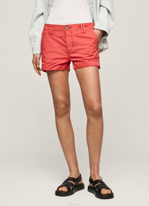 Pepe Jeans Regular Fit Cotton Shorts Women Studio Red Z22X519