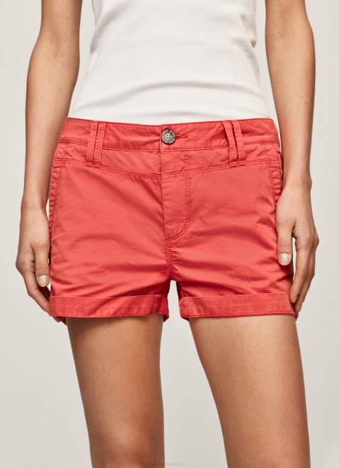 Pepe Jeans Regular Fit Cotton Shorts Women Studio Red Z22X519