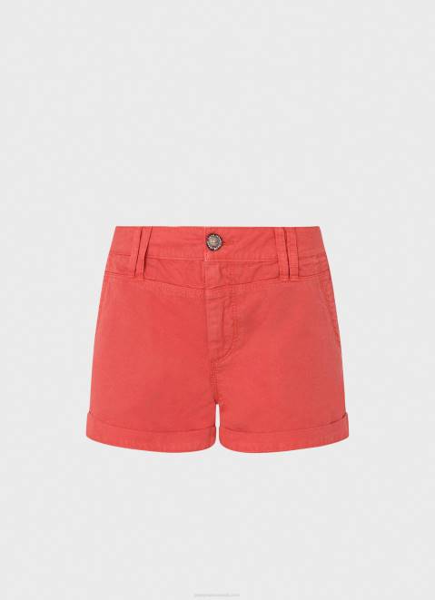 Pepe Jeans Regular Fit Cotton Shorts Women Studio Red Z22X519