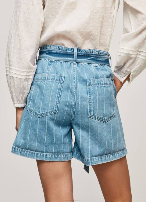 Pepe Jeans Striped Print Denim Shorts Women Denim Z22X478