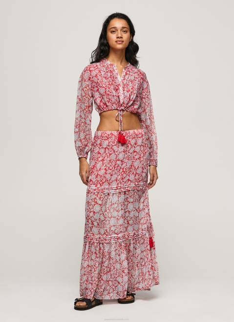 Pepe Jeans Floral Printed Skirt Women Multi Z22X477