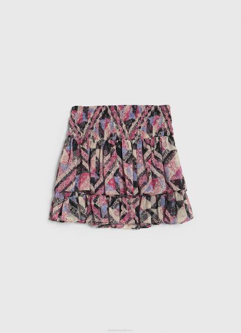 Pepe Jeans Flowing Skirt With Frills Women Multi Z22X494