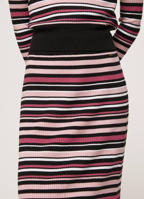 Pepe Jeans Ribbed Midi Skirt Women Multi Z22X501