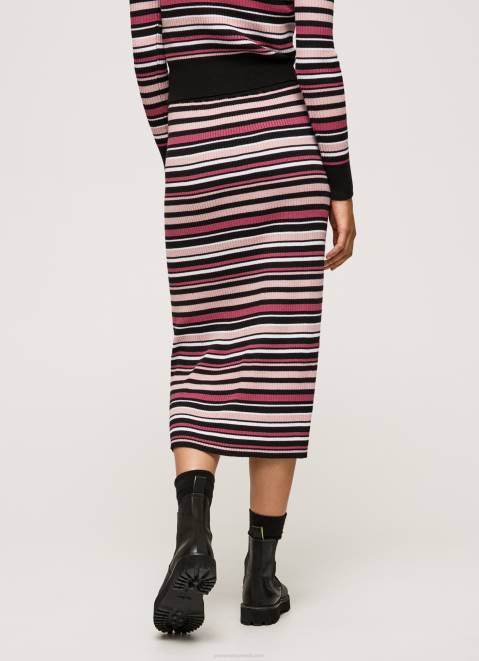 Pepe Jeans Ribbed Midi Skirt Women Multi Z22X501